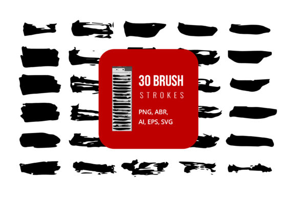 Black Hand Painted Brush Strokes for Designers