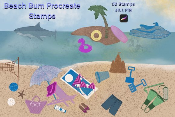 Elevating Digital Art with Beach Bum Procreate Stamps