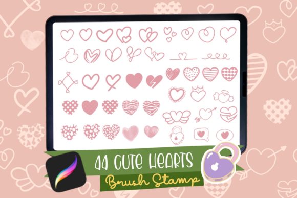 Evaluating the 44 Heart Procreate Brush Stamp for Digital Illustration