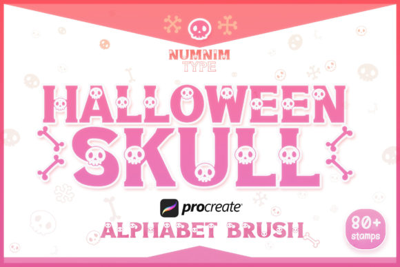 Spooky Typography: Elevating Your Digital Art with Halloween Skull Brush Stamps