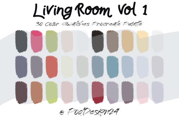 Transforming Digital Interior Design with the Procreate Color Palette Living Room