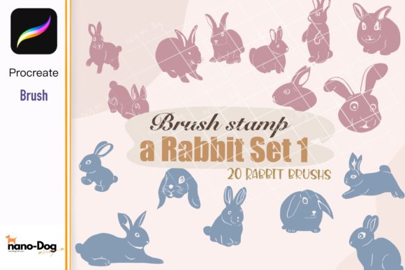 Unlock Creative Potential with 20 Rabbit Brush Stamps for Procreate