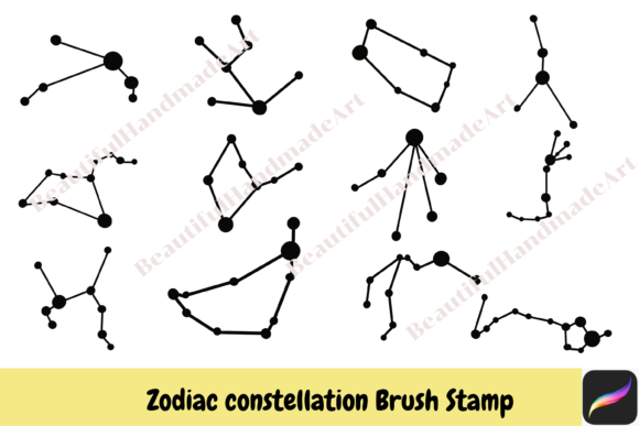 Unlocking Celestial Creativity with Procreate Stamps Zodiac Constellation
